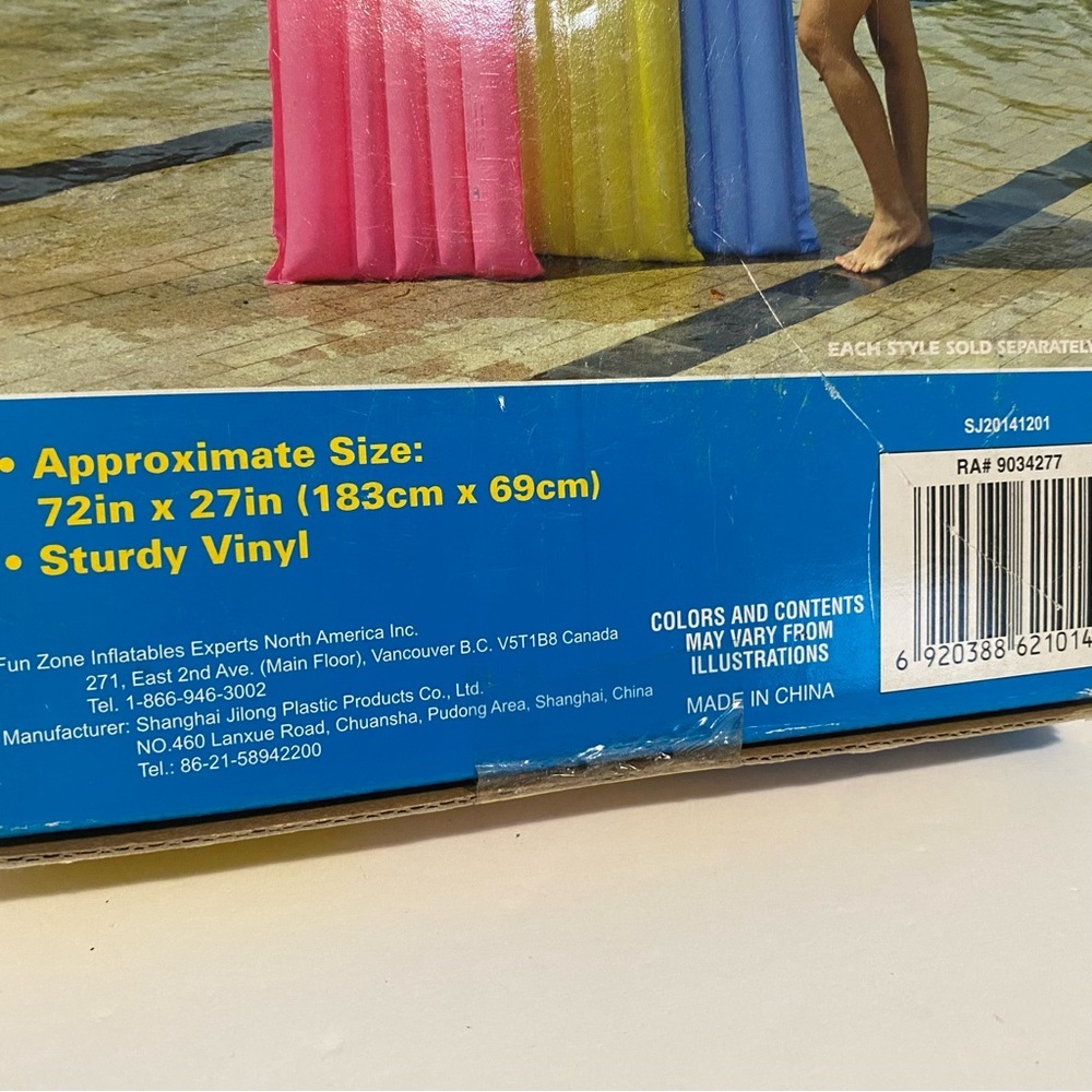 Kids Stuff  Vintage Pool Air Mattress Blue 72X27” STURDY VINYL NEW Old Stock - Picture 4 of 7